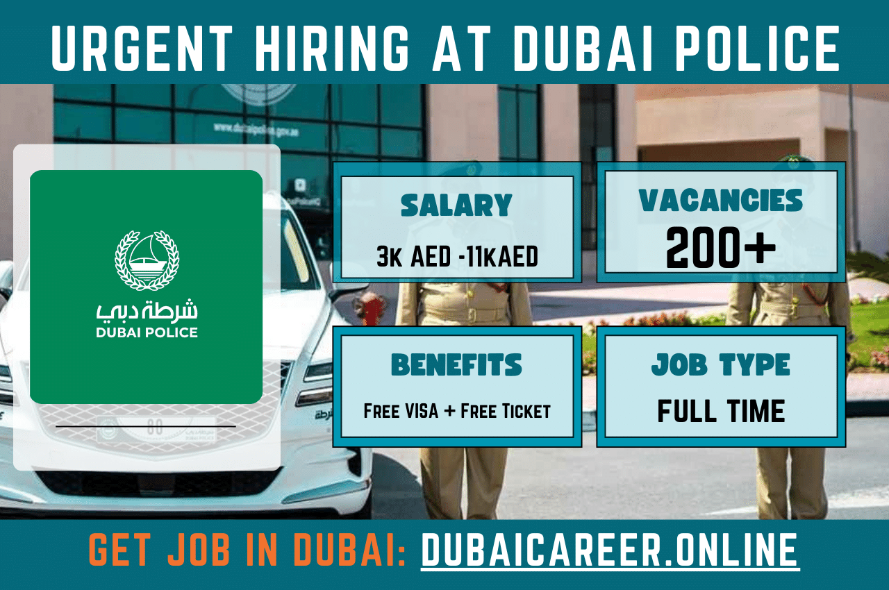 Dubai Police Careers in DUBAI - Urgent Hiring at DUBAI POLICE